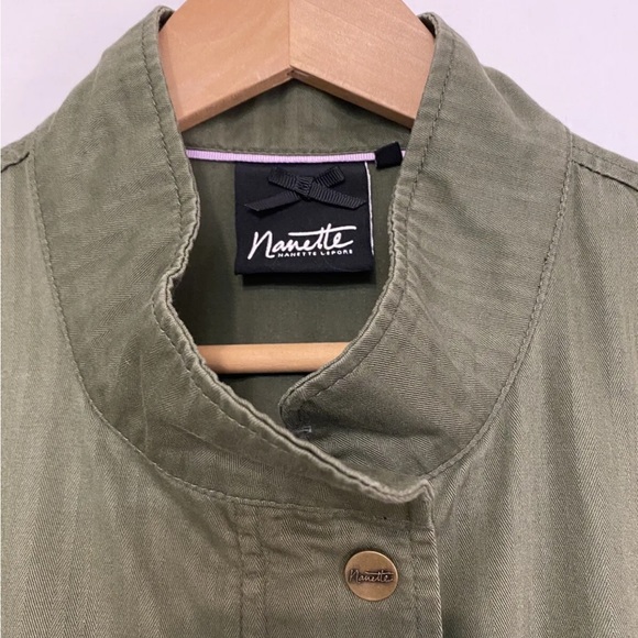 NWT NANETTE LEPORE OLIVINE FREE EMBROIDERED ARMY ANORAK JACKET MEDIUM PEOPLE - Picture 2 of 10